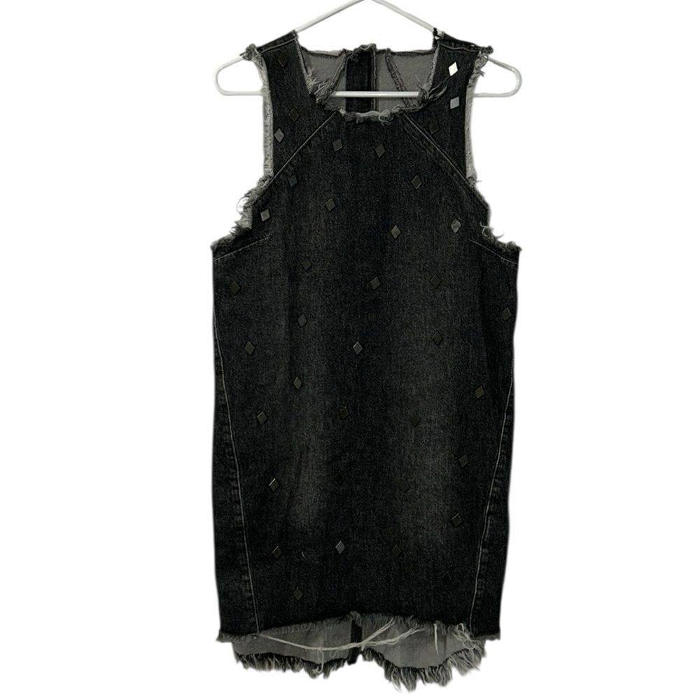 Revolve One Teaspoon Black Denim Distressed Sleeveless Dress(Size Small)